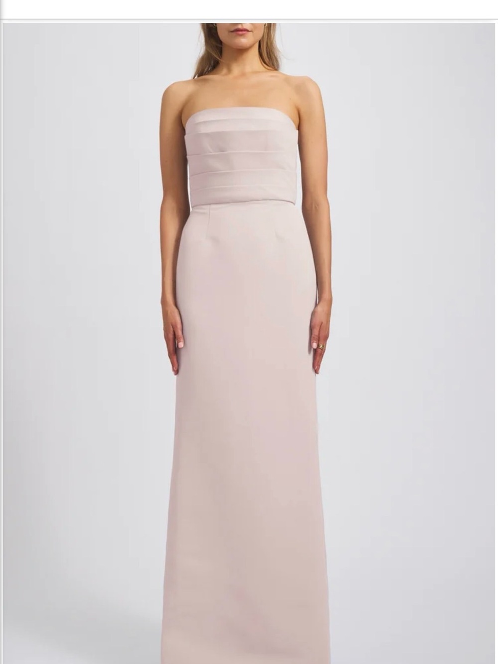 Amsale Strapless Blush Column Gown